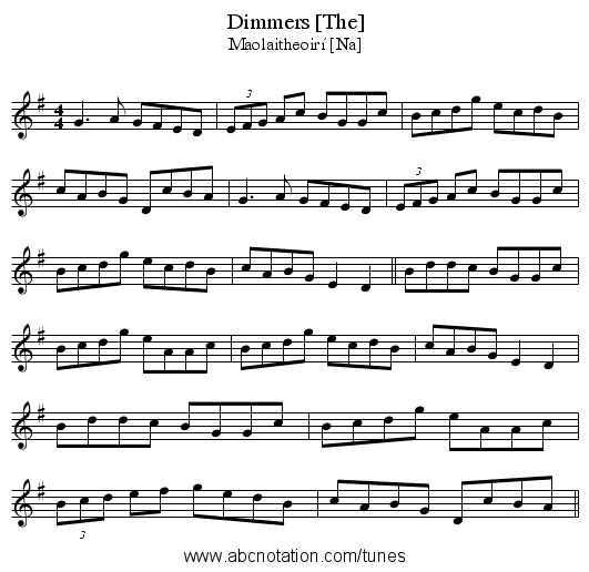 Dimmers [The] - staff notation