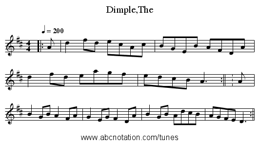 Dimple,The - staff notation
