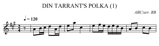 DIN TARRANT'S POLKA (1) - staff notation