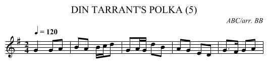 DIN TARRANT'S POLKA (5) - staff notation