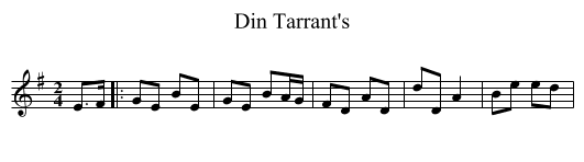 Din Tarrant's - staff notation