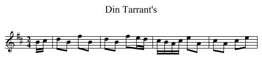 Din Tarrant's - staff notation