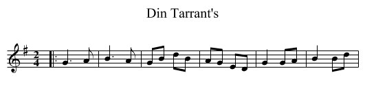 Din Tarrant's - staff notation