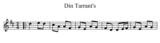 Din Tarrant's - staff notation