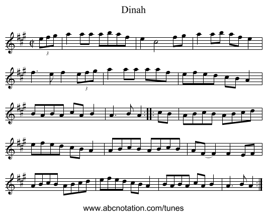 Dinah - staff notation