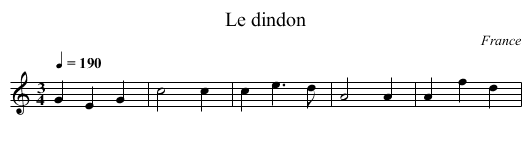 dindon, Le  - staff notation