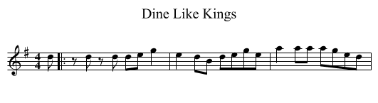Dine Like Kings - staff notation