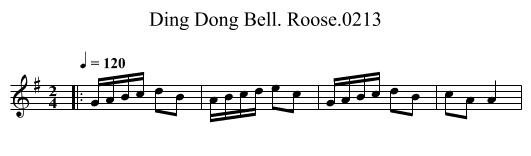 Ding Dong Bell. Roose.0213 - staff notation
