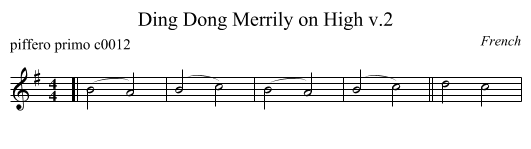 Ding Dong Merrily on High v.2 - staff notation