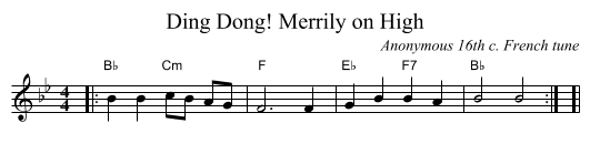 Ding Dong! Merrily on High - staff notation