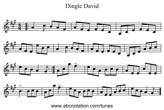 Dingle David - staff notation