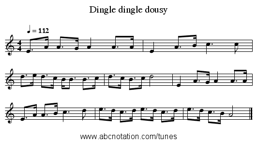 Dingle dingle dousy - staff notation