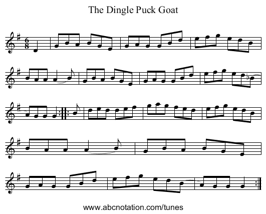 Dingle Puck Goat, The - staff notation