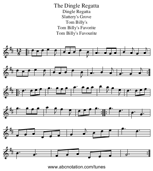 Dingle Regatta, The - staff notation