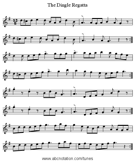 Dingle Regatta, The - staff notation