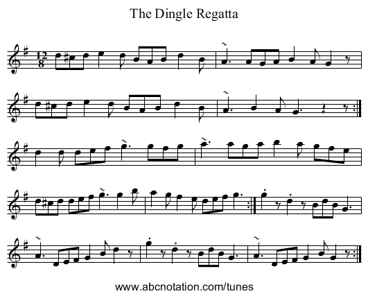 Dingle Regatta, The - staff notation