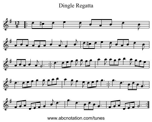 Dingle Regatta - staff notation