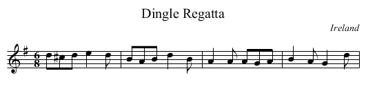 Dingle Regatta - staff notation