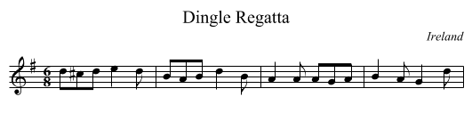 Dingle Regatta - staff notation