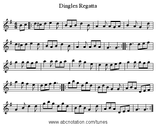 Dingles Regatta - staff notation
