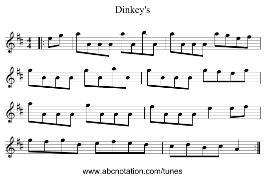 Dinkey's - staff notation