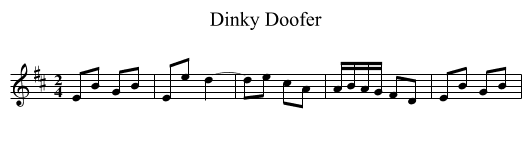 Dinky Doofer - staff notation