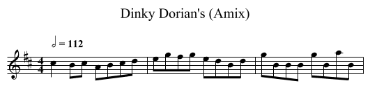 Dinky Dorian's (Amix) - staff notation