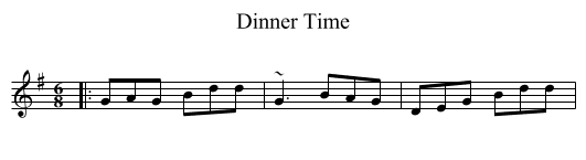 Dinner Time - staff notation