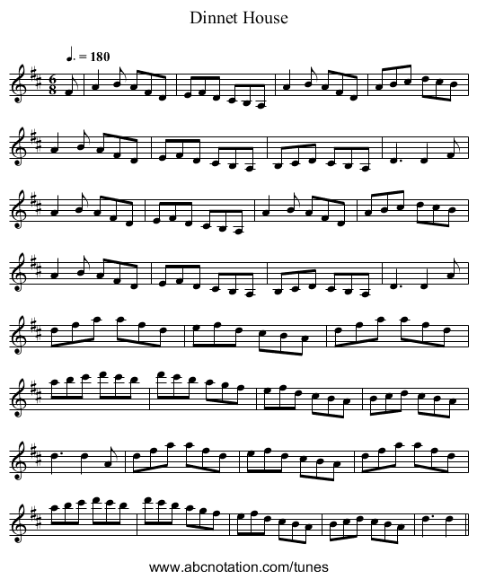 Dinnet House - staff notation