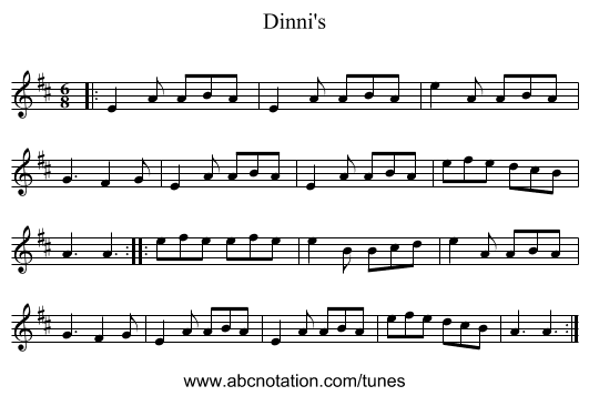 Dinni's - staff notation