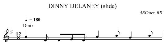 DINNY DELANEY (slide) - staff notation