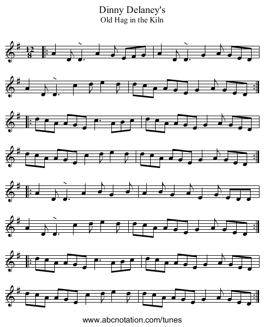 Dinny Delaney's - staff notation