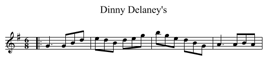 Dinny Delaney's - staff notation