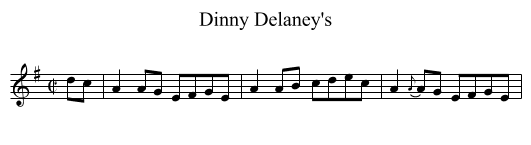 Dinny Delaney's - staff notation