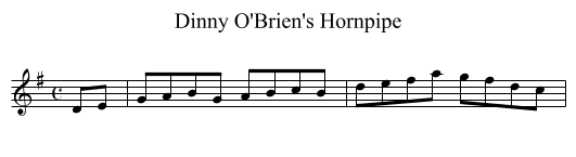 Dinny O'Brien's Hornpipe - staff notation