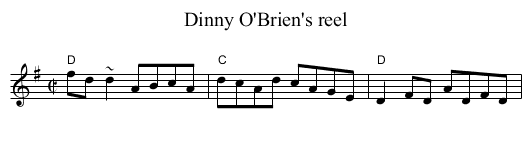 Dinny O'Brien's reel - staff notation