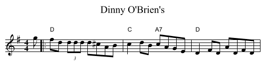Dinny O'Brien's - staff notation