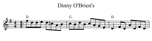 Dinny O'Brien's - staff notation