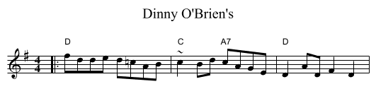 Dinny O'Brien's - staff notation