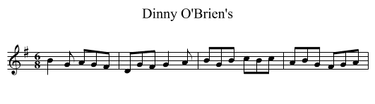 Dinny O'Brien's - staff notation