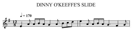 DINNY O'KEEFFE'S SLIDE - staff notation