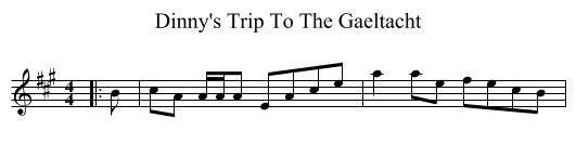 Dinny's Trip To The Gaeltacht - staff notation