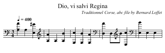 Dio, vi salvi Regina - staff notation