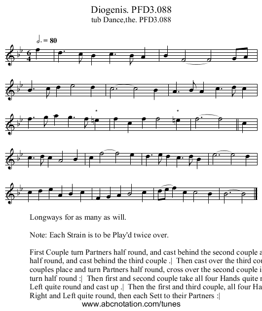 Diogenis. PFD3.088 - staff notation
