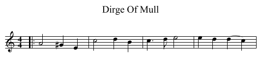 Dirge Of Mull - staff notation