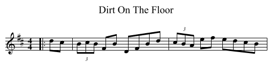 Dirt On The Floor - staff notation