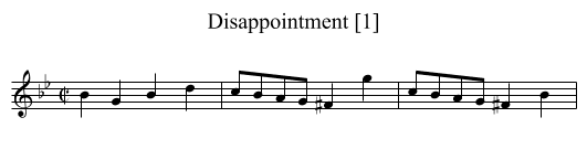 Disappointment [1] - staff notation