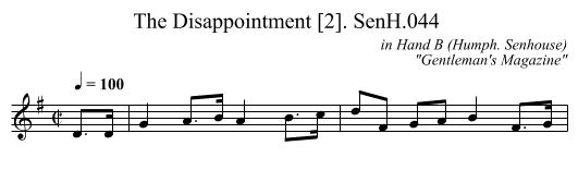 Disappointment [2]. SenH.044 , The - staff notation