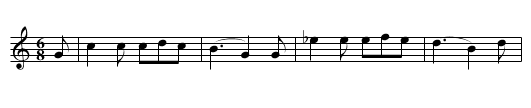 Dislyll y Donn - staff notation