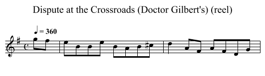 Dispute at the Crossroads (Doctor Gilbert's) (reel) - staff notation